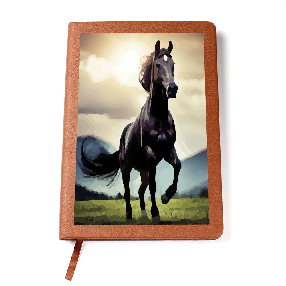 Wild Black Horse Brown Graphic Leather Journal