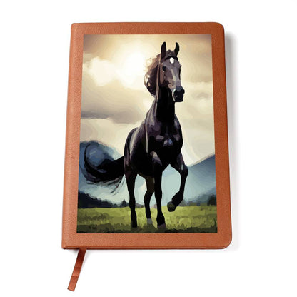 Wild Black Horse Brown Graphic Leather Journal