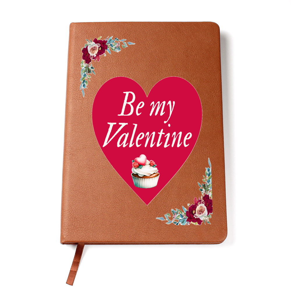 Be My Valentine Red Heart Brown Leather Journal