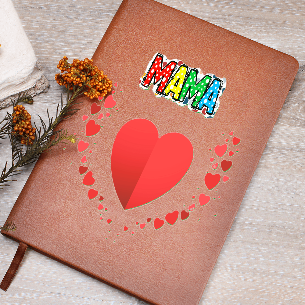 Mama with Hearts Graphic Leather Journal