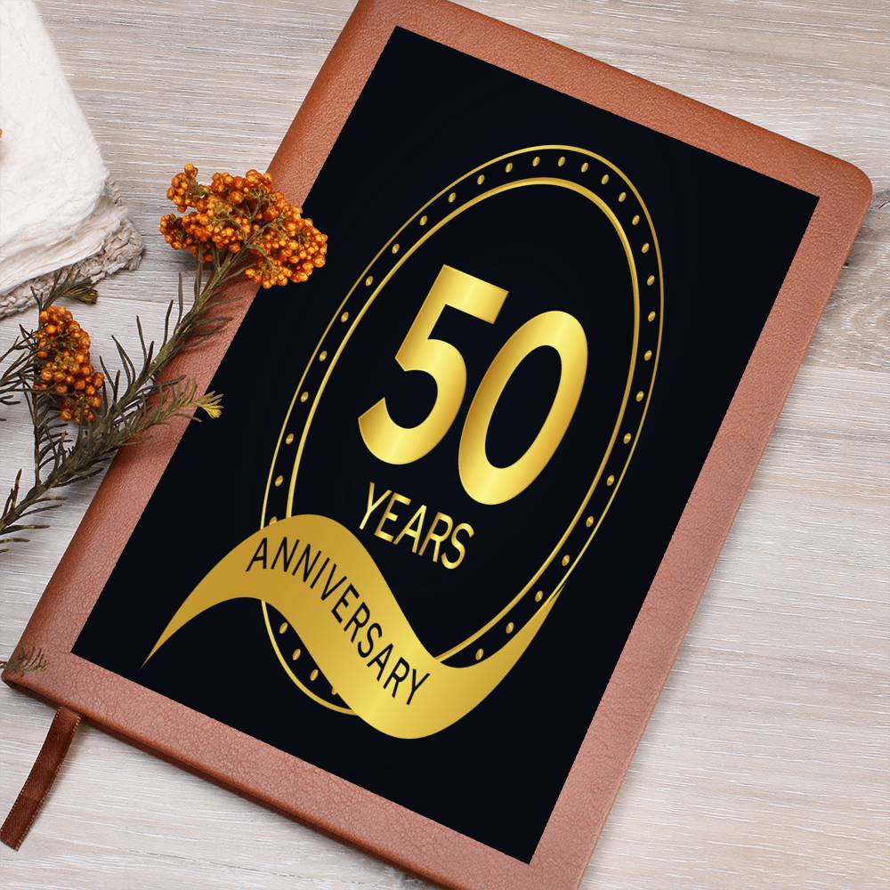 50 Years Anniversary Graphic Leather Journal