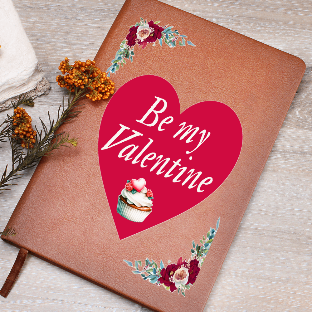 Be My Valentine Red Heart Brown Leather Journal