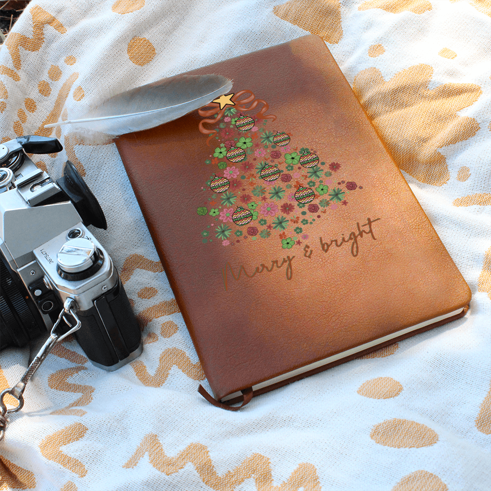Christmas Merry & Bright Graphic Leather Journal
