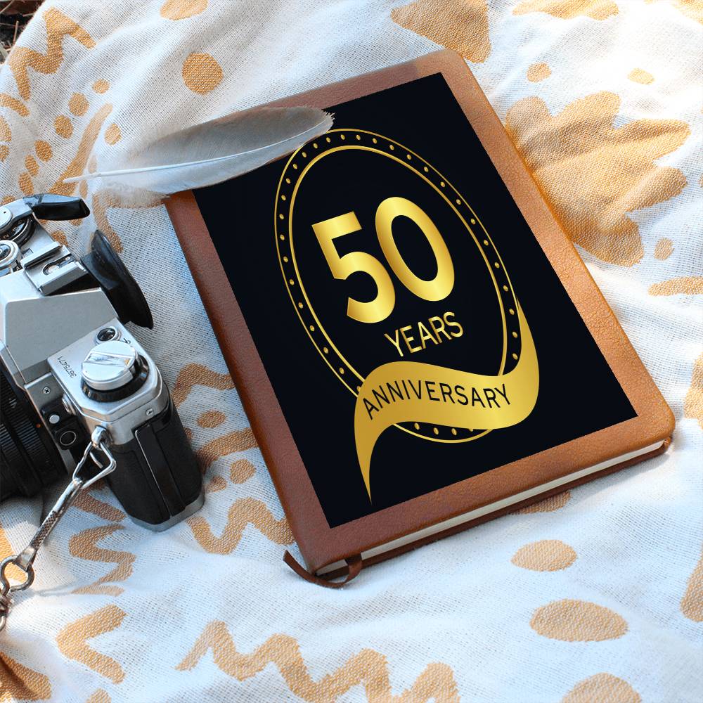 50 Years Anniversary Graphic Leather Journal