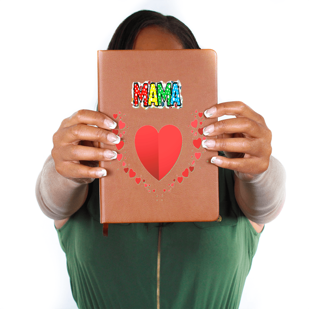 Mama with Hearts Graphic Leather Journal