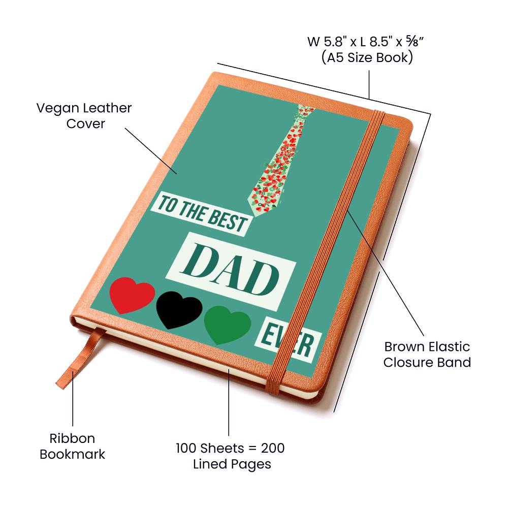 To the Best Dad Ever with Necktie Leather Journal