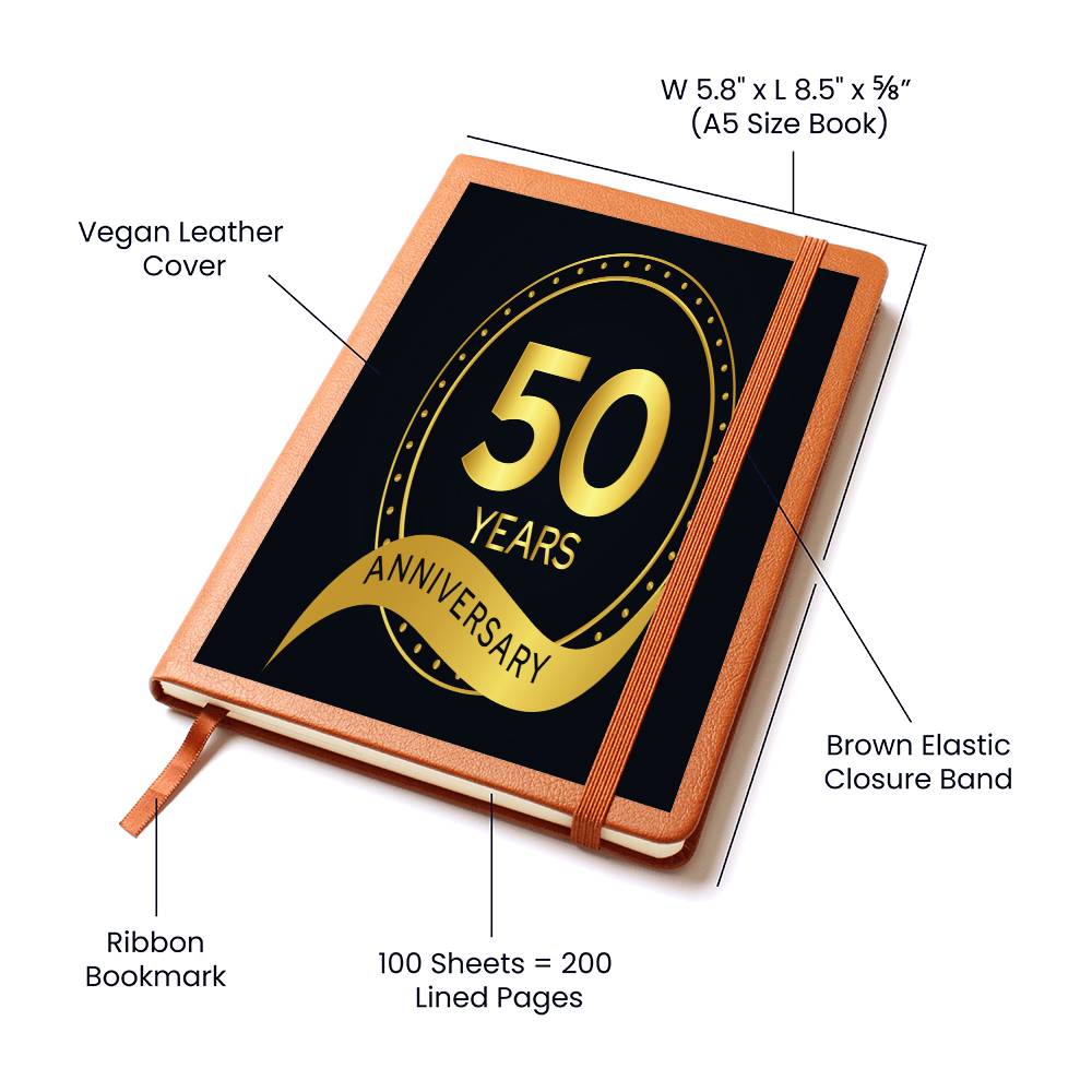 50 Years Anniversary Graphic Leather Journal