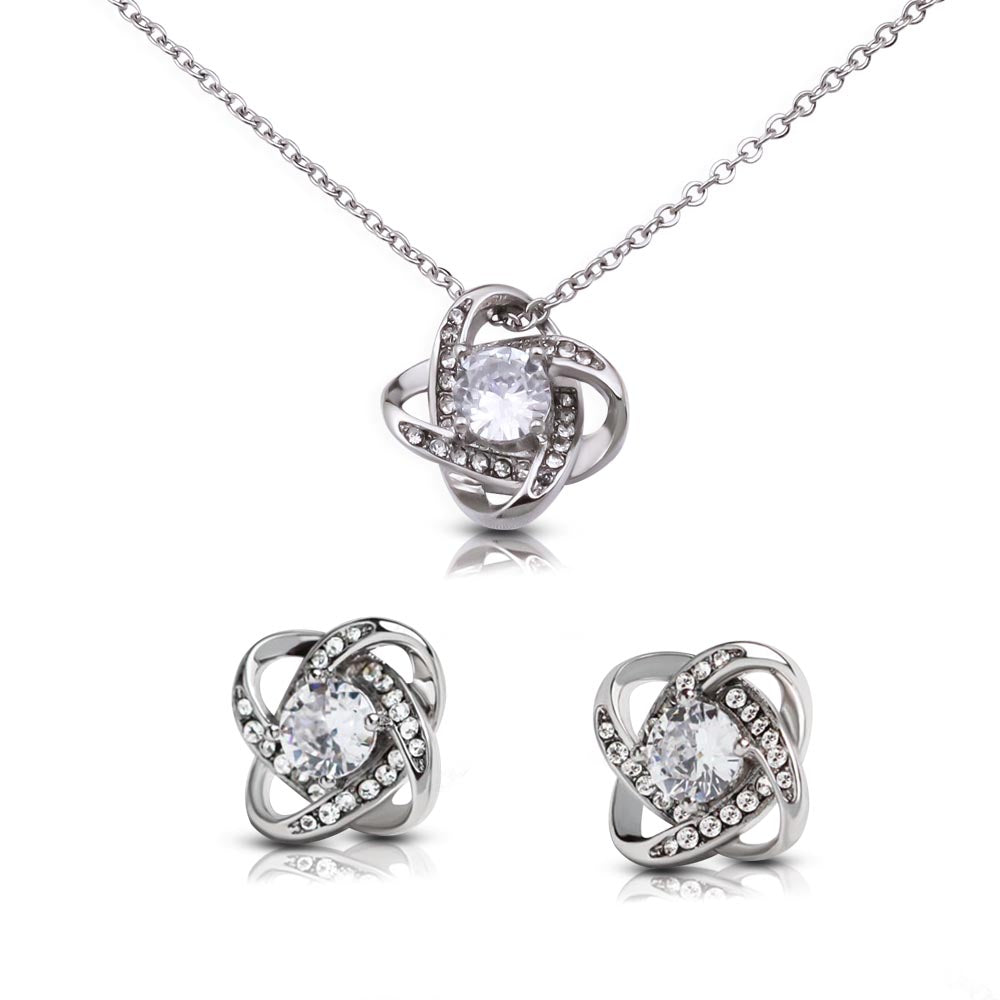 Take a Chance on Me Love Knot Necklace & Earring Jewelry Gift Set