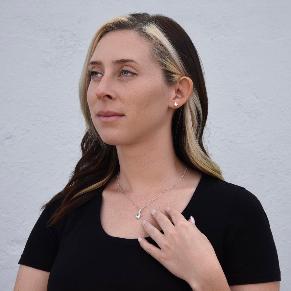 1970's Flower Power Alluring Beauty Necklace & Earring Jewelry Gift Set