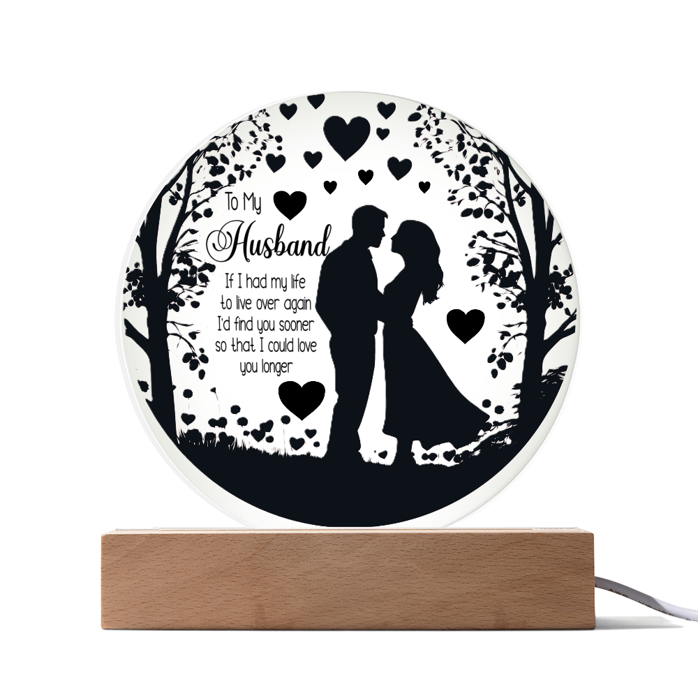 To My Husband UV Printed Circle Acrylic Plaque