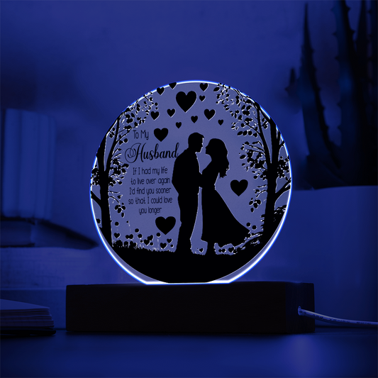 To My Husband UV Printed Circle Acrylic Plaque