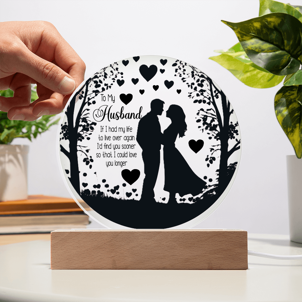 To My Husband UV Printed Circle Acrylic Plaque