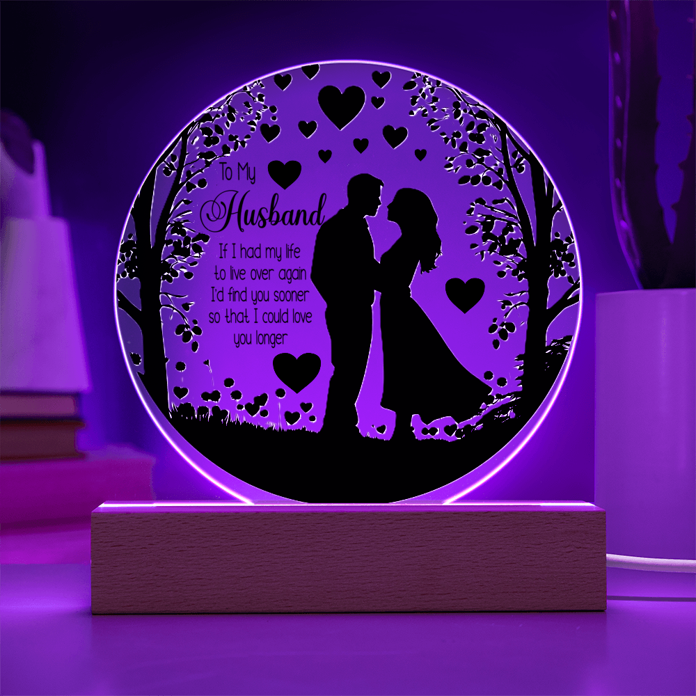 To My Husband UV Printed Circle Acrylic Plaque