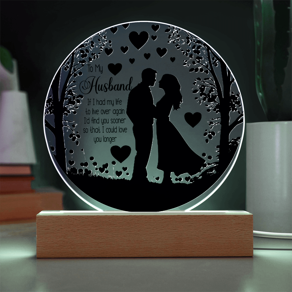To My Husband UV Printed Circle Acrylic Plaque