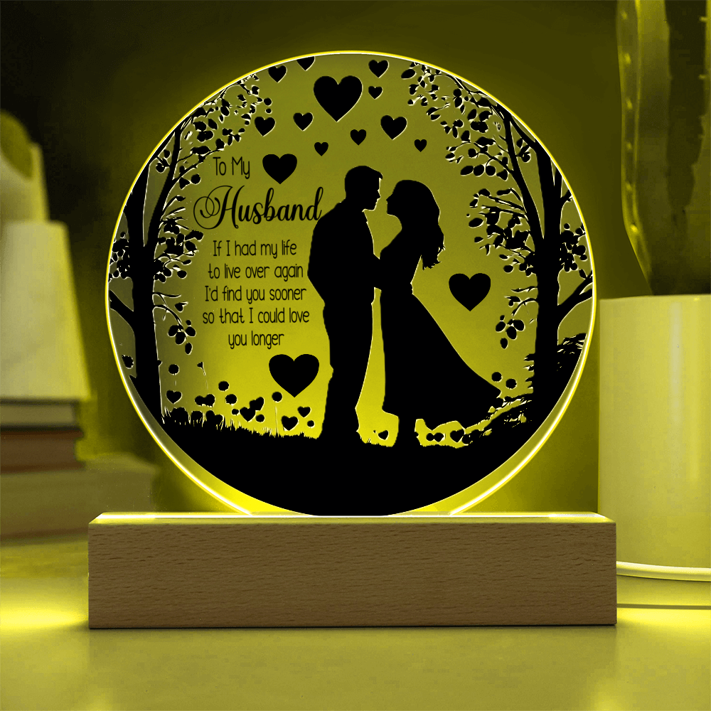 To My Husband UV Printed Circle Acrylic Plaque