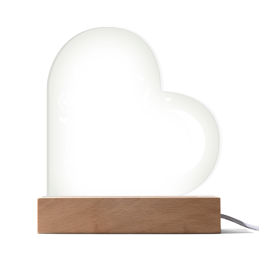 To My Husband UV Printed Design Acrylic Heart Shaped LED Light