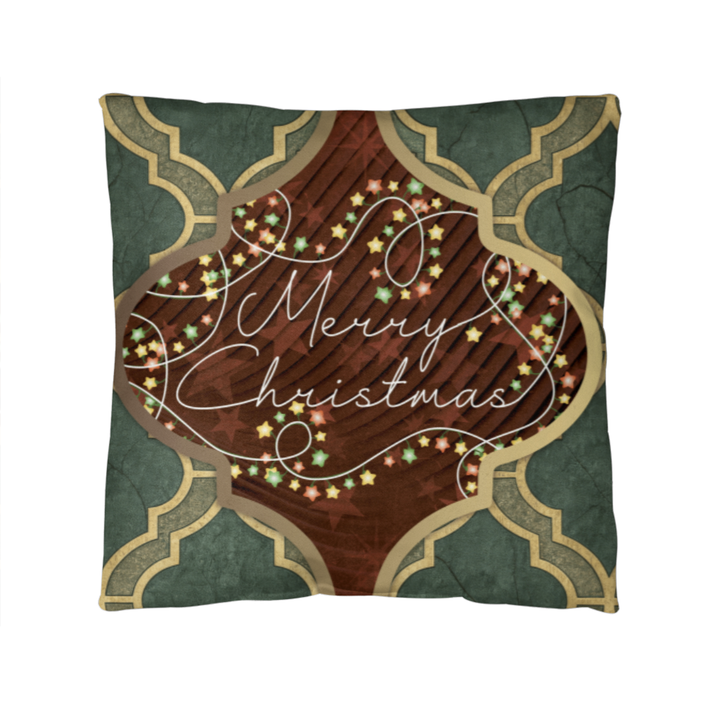 Merry Christmas Arabasque Tile Classic Pillow Cover with Insert