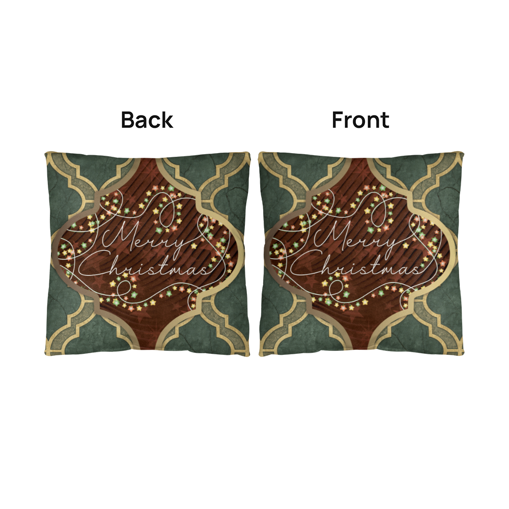 Merry Christmas Arabasque Tile Classic Pillow Cover with Insert