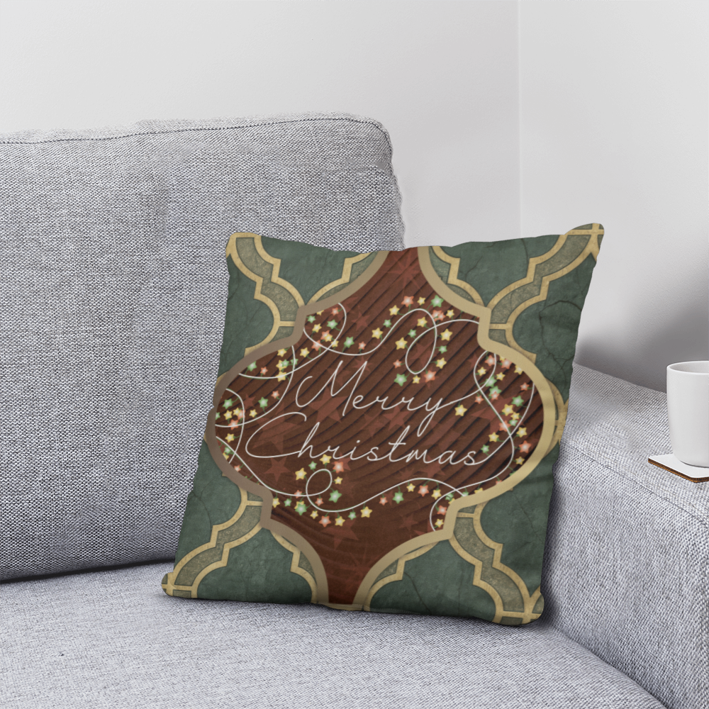 Merry Christmas Arabasque Tile Classic Pillow Cover with Insert