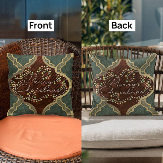 Merry Christmas Arabasque Tile Classic Pillow Cover with Insert