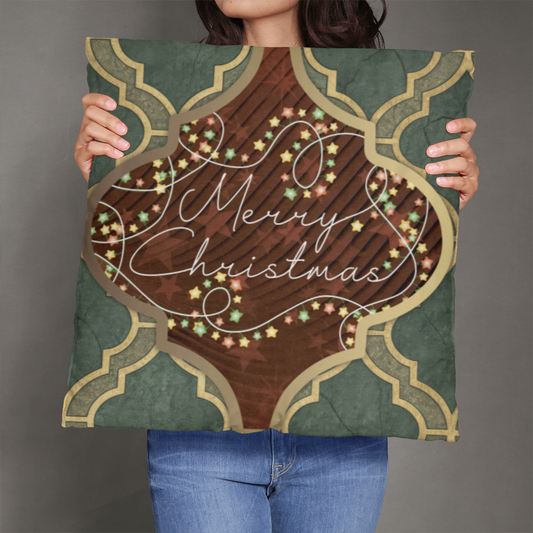 Merry Christmas Arabasque Tile Classic Pillow Cover with Insert