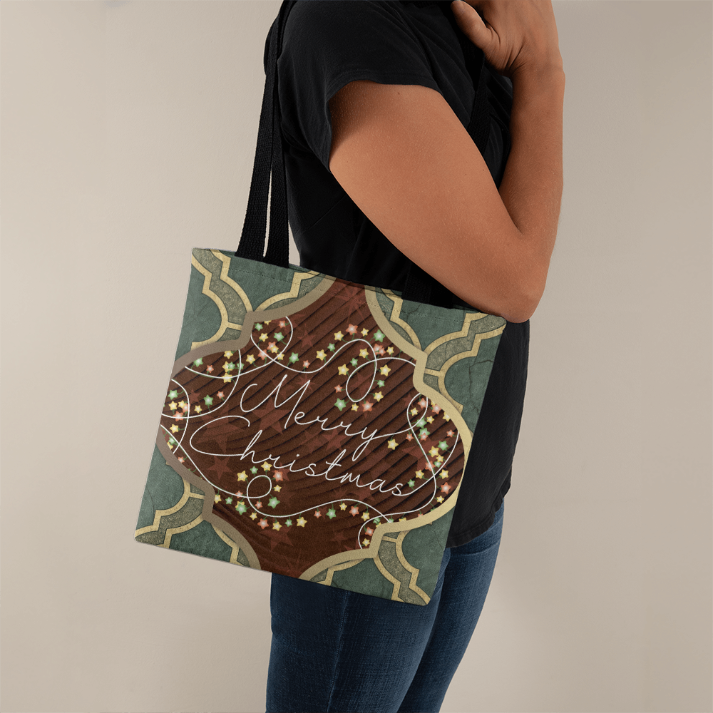 Merry Christmas Arabasque Tile Classic Tote Bag