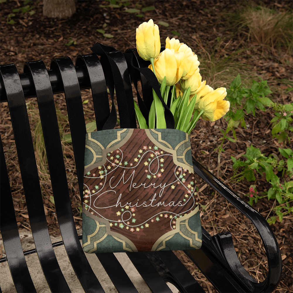 Merry Christmas Arabasque Tile Classic Tote Bag