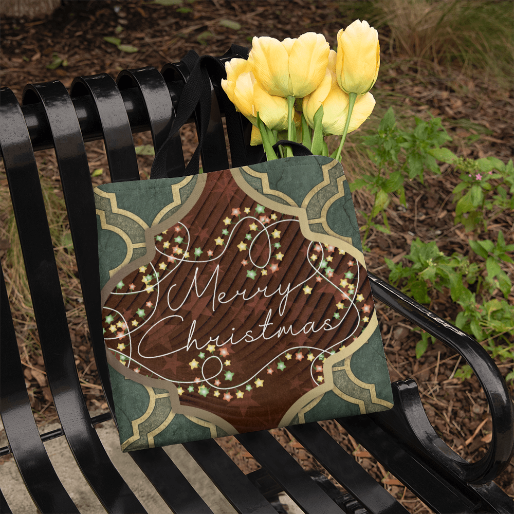 Merry Christmas Arabasque Tile Classic Tote Bag