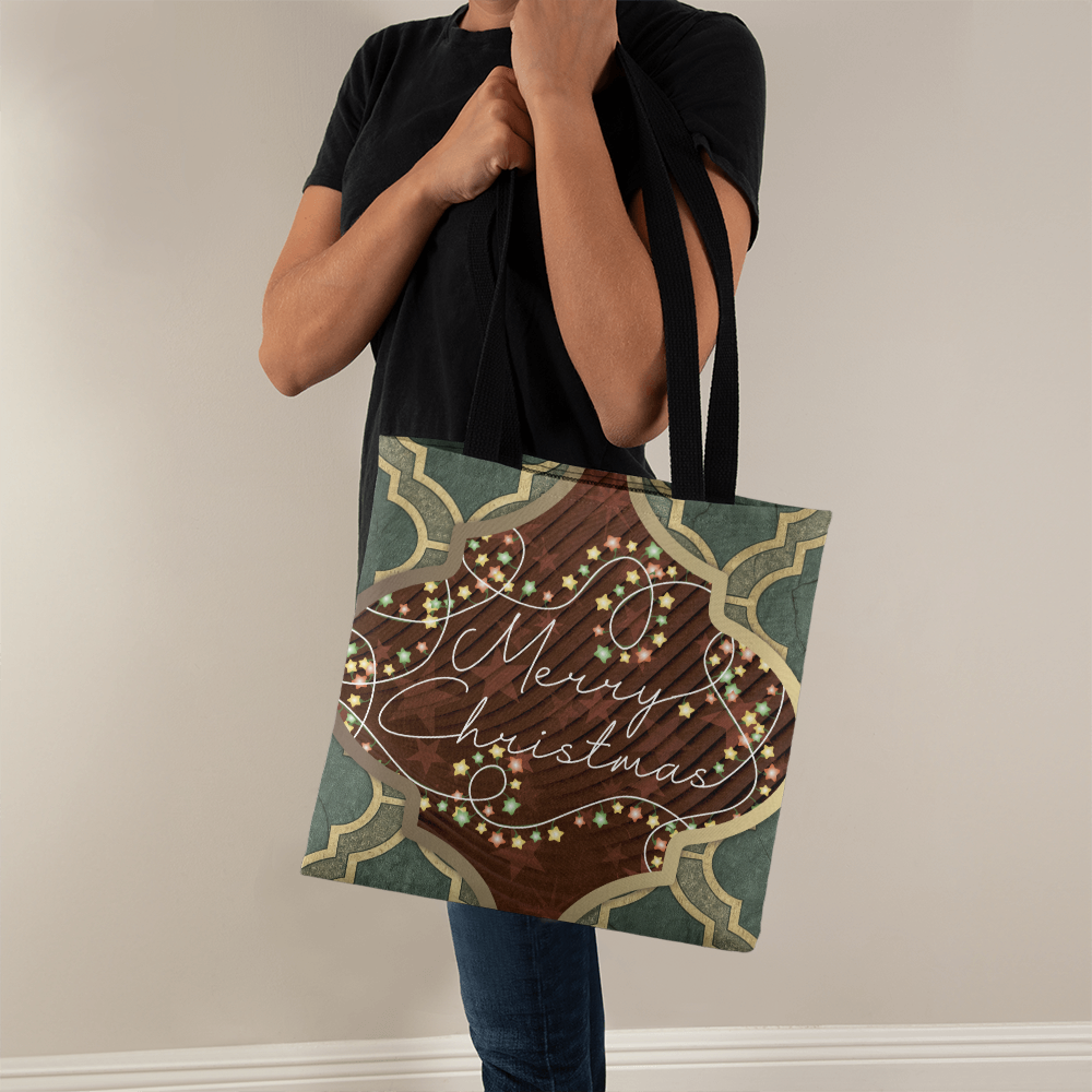 Merry Christmas Arabasque Tile Classic Tote Bag