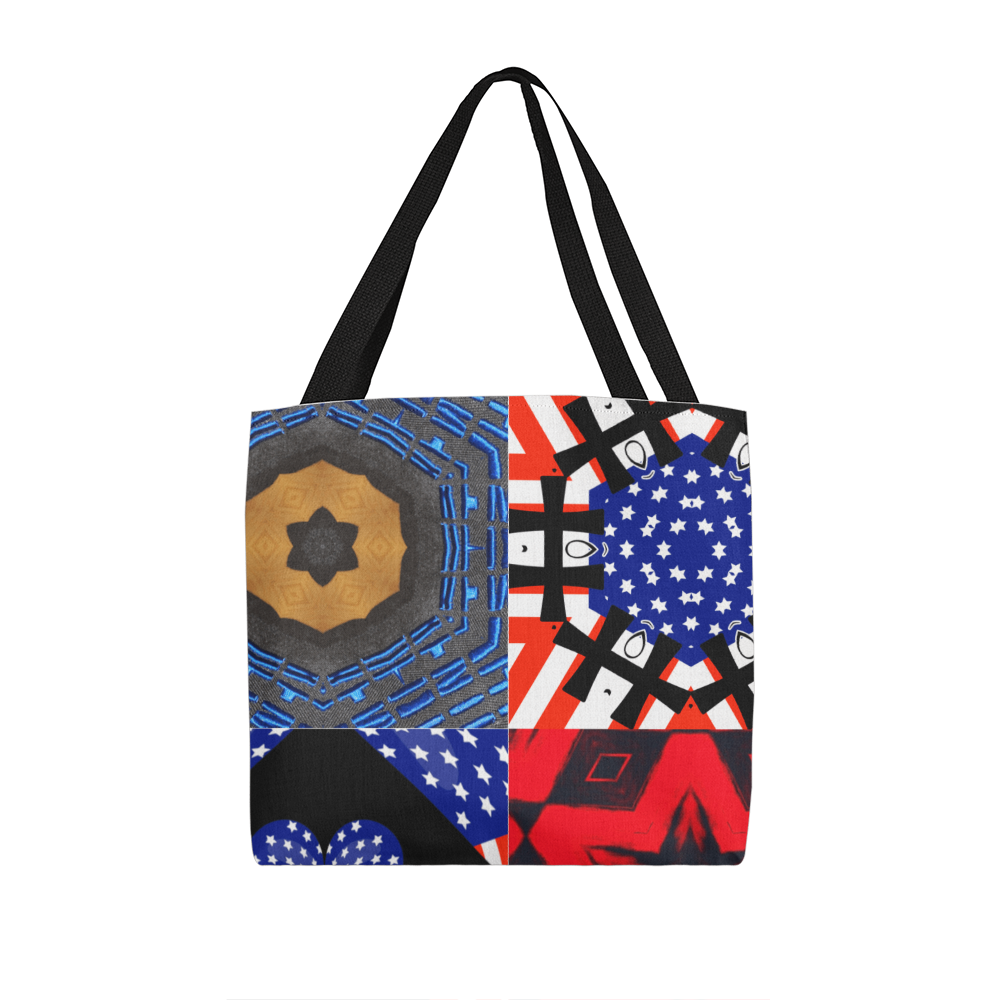 USA Patchwork Design Classic Tote Bag Available in 3 Sizes