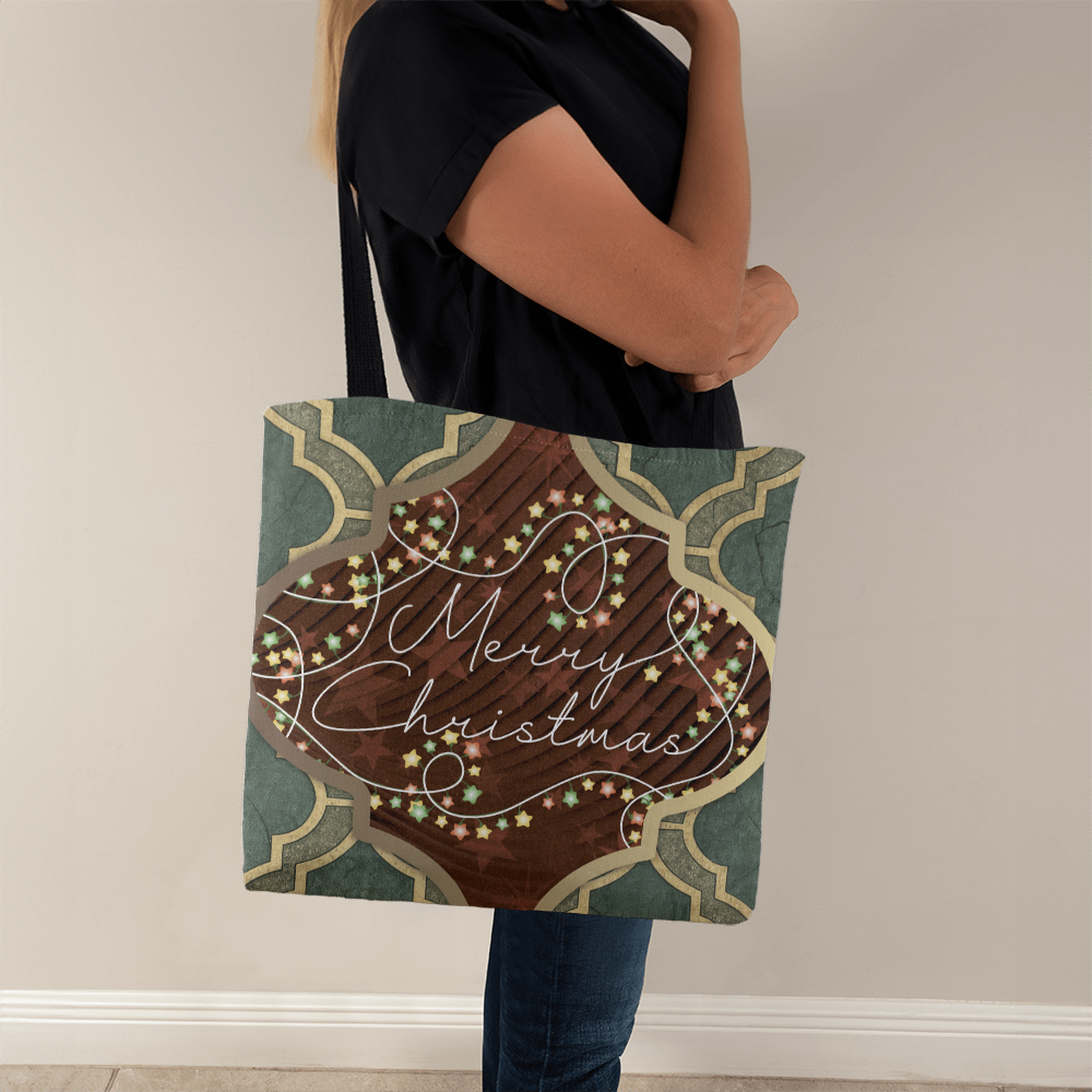 Merry Christmas Arabasque Tile Classic Tote Bag