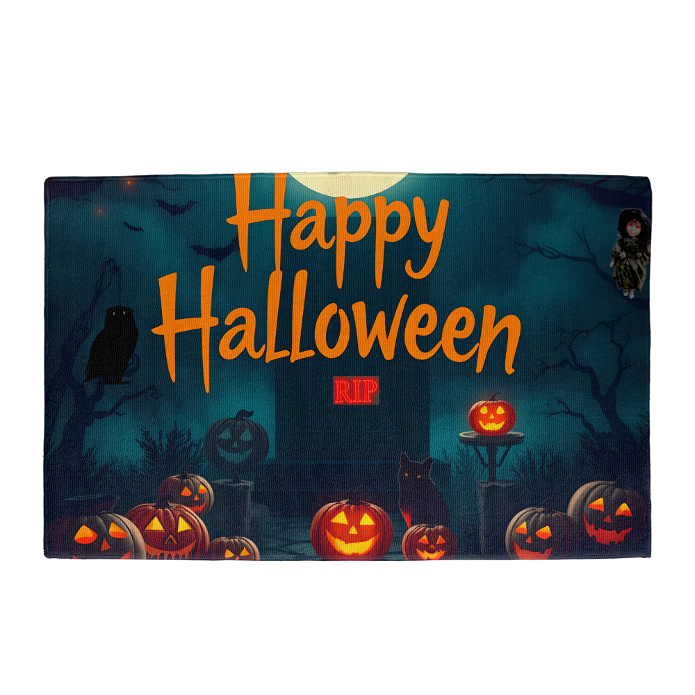 Happy Halloween Spooky Scene Indoor/Outdoor Door Mat