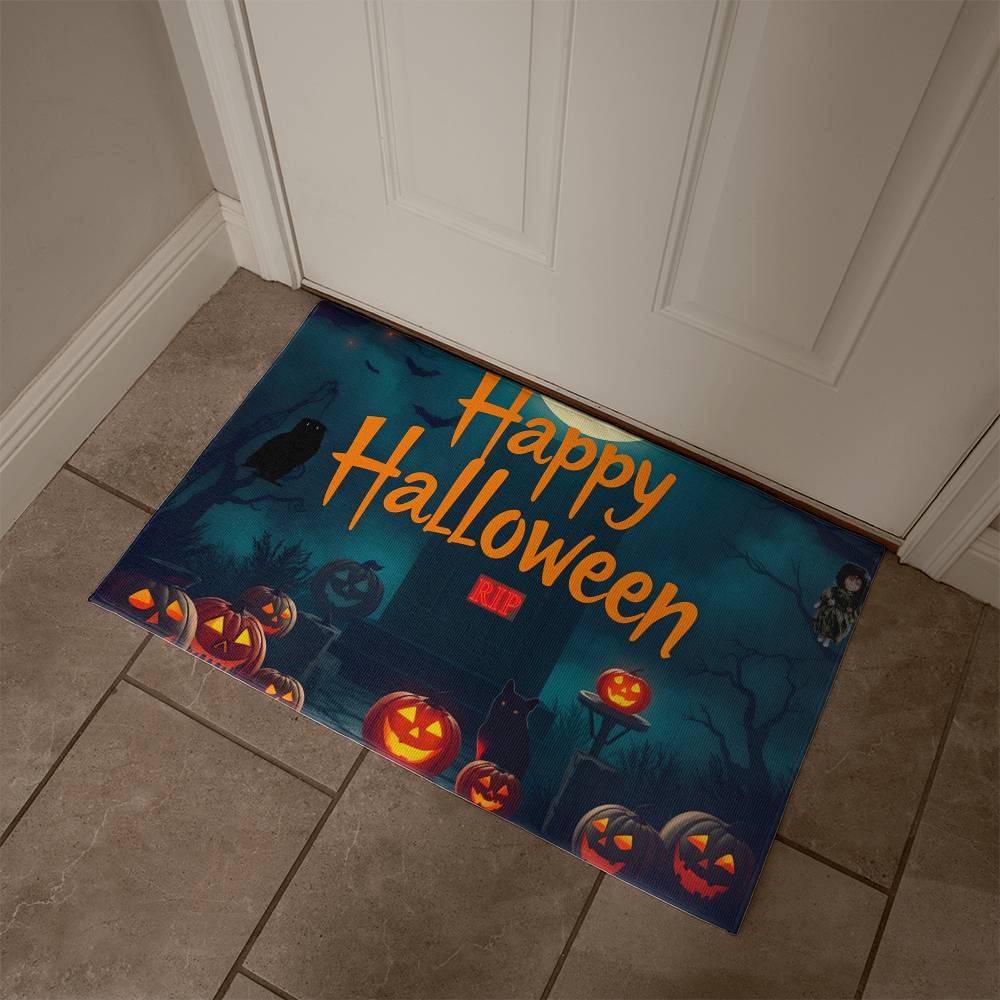 Happy Halloween Spooky Scene Indoor/Outdoor Door Mat