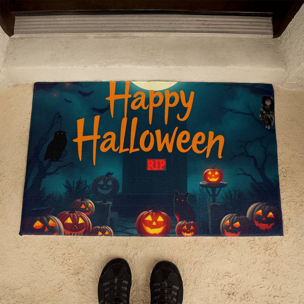 Happy Halloween Spooky Scene Indoor/Outdoor Door Mat