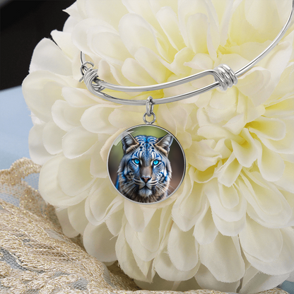 Blue Eyed Wildcat Round Graphic Bracelet