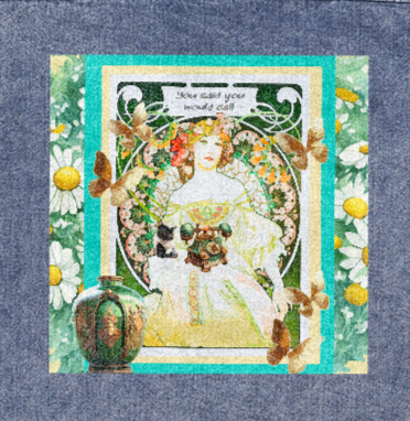 Lady in Waiting for Him to Call Oversized Women's DTG Denim Jacket