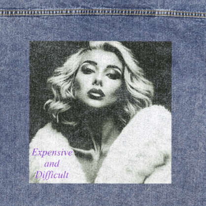 Expensive and Difficult Beautiful Woman Oversized Women's DTG Denim Jacket