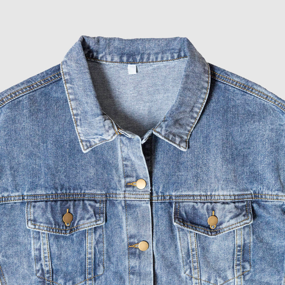 Land of the Free Because of the Brave Men's Blue Denim Jacket