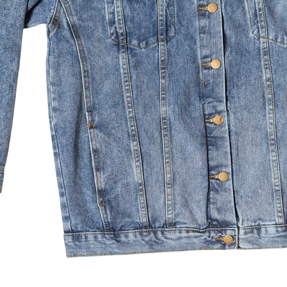 Land of the Free Because of the Brave Men's Blue Denim Jacket