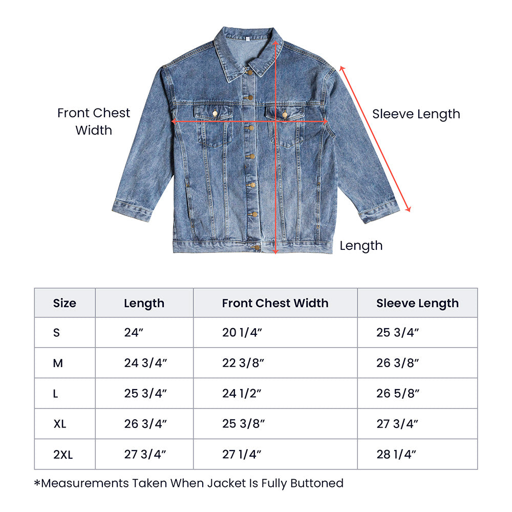 Land of the Free Because of the Brave Men's Blue Denim Jacket