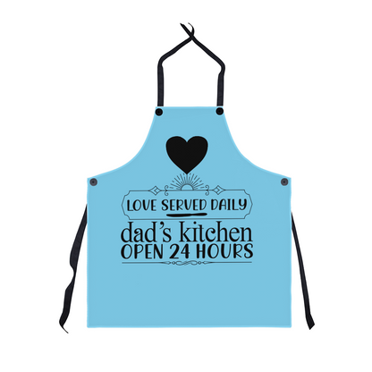 Dad's Kitchen Love Served Daily Graphic Apron