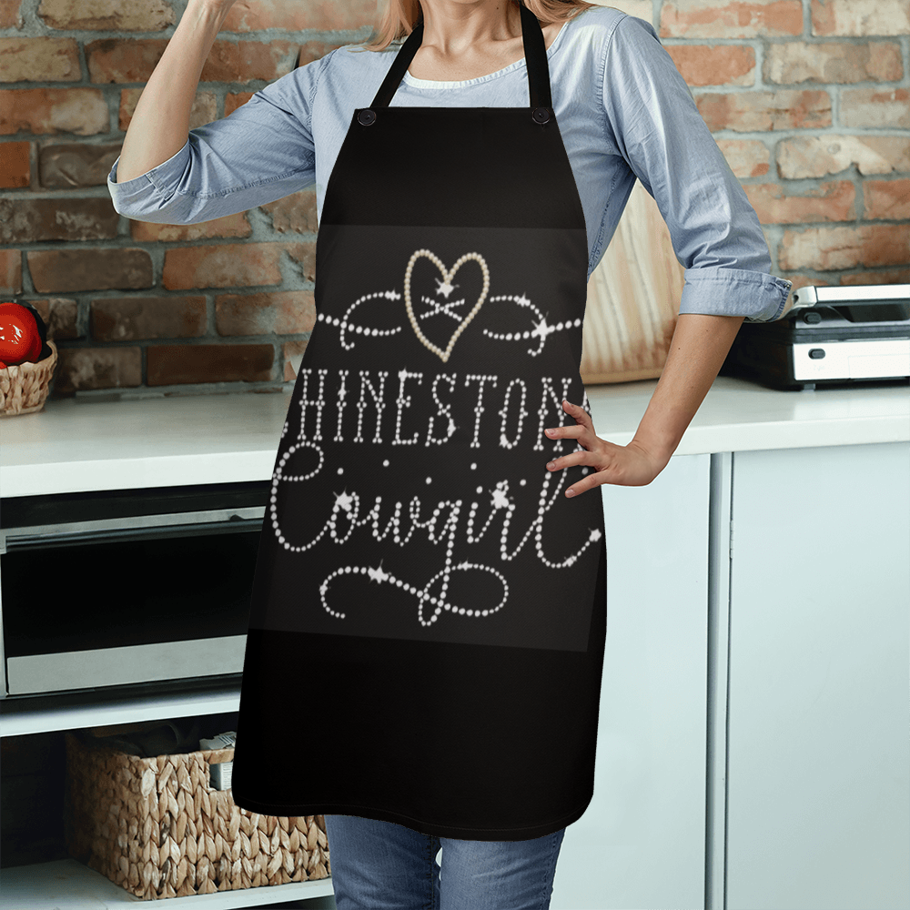 Rhinestone Cowgirl Black Graphic Apron