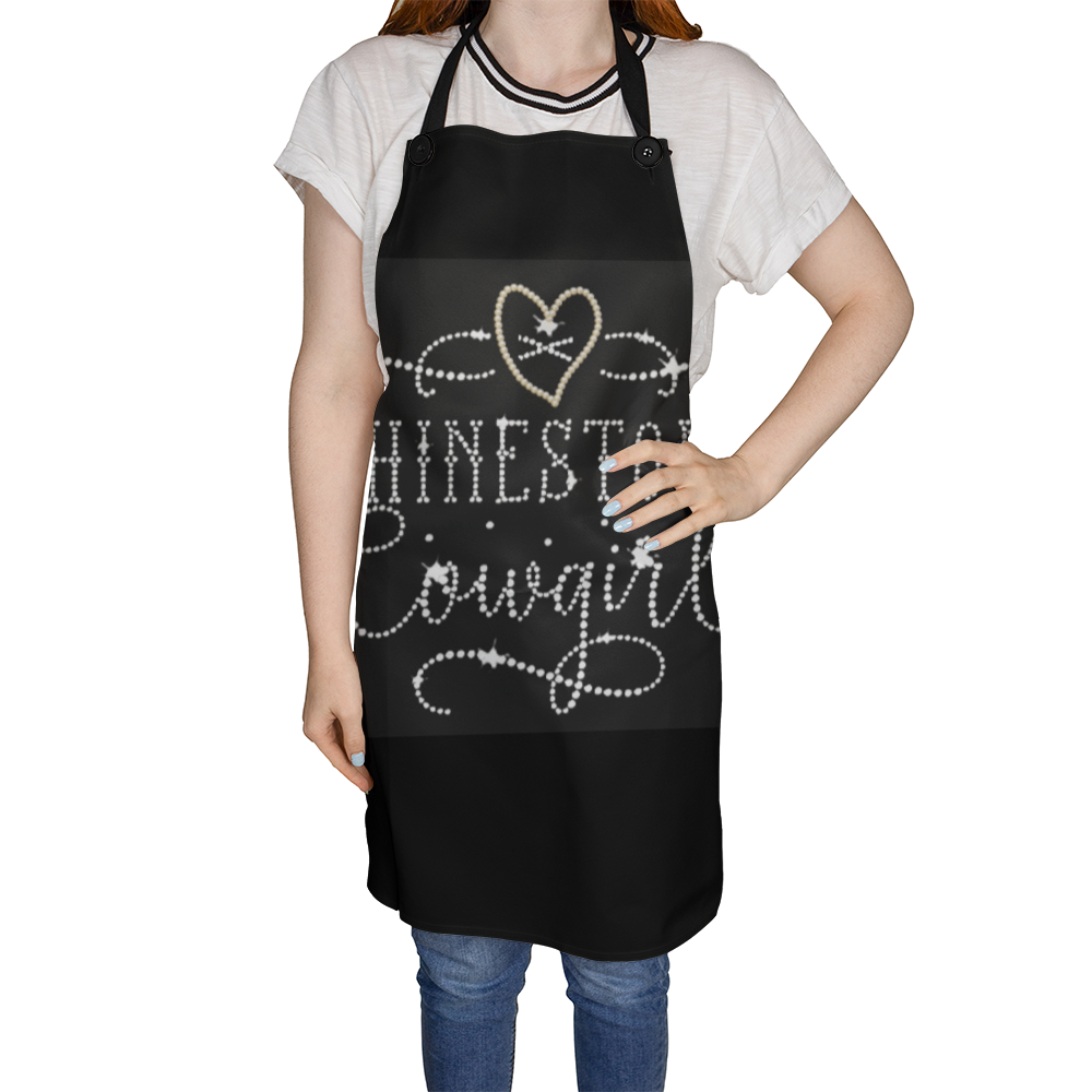 Rhinestone Cowgirl Black Graphic Apron