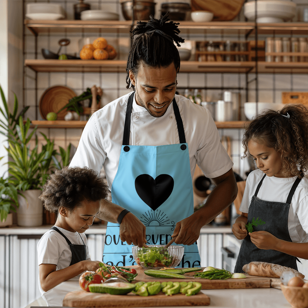 Dad's Kitchen Love Served Daily Graphic Apron