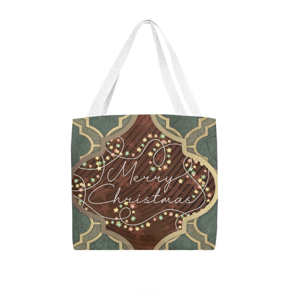 Merry Christmas Arabasque Tile Classic Tote Bag