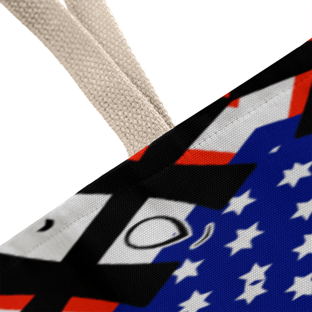 USA Patchwork Design Classic Tote Bag Available in 3 Sizes