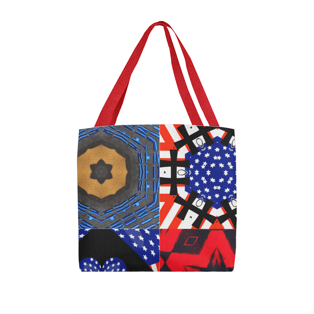 USA Patchwork Design Classic Tote Bag Available in 3 Sizes