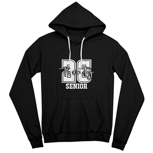 White Senior Twenty 26 Graduate Bella + Canvas 3719 Pullover Fleece Hoodie