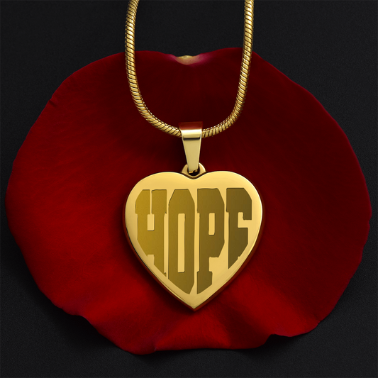 Heart Shaped Hope Engraved Heart Necklace