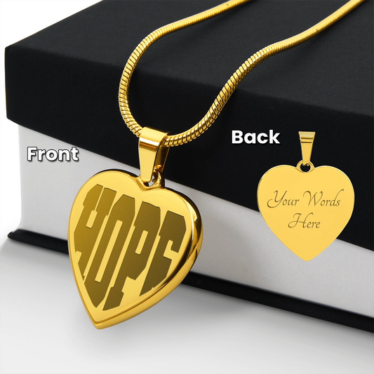 Heart Shaped Hope Engraved Heart Necklace